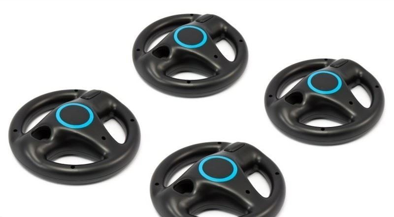 4 X Controller Aufsatz: Lenkrad / Racing Wheel schwarz [Dritthersteller]