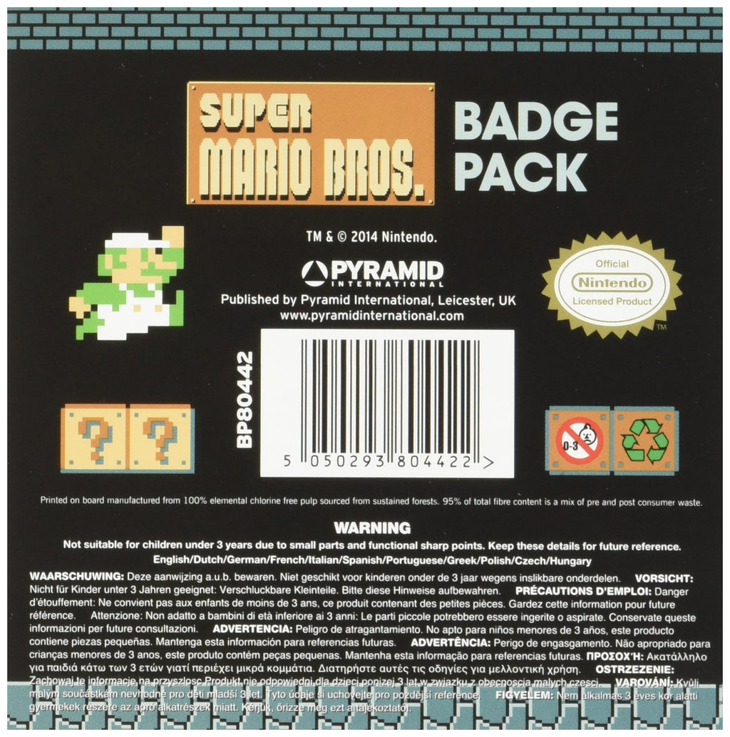 Super Mario Bros. Badge Pack Retro-Abzeichen [Pyramid International]