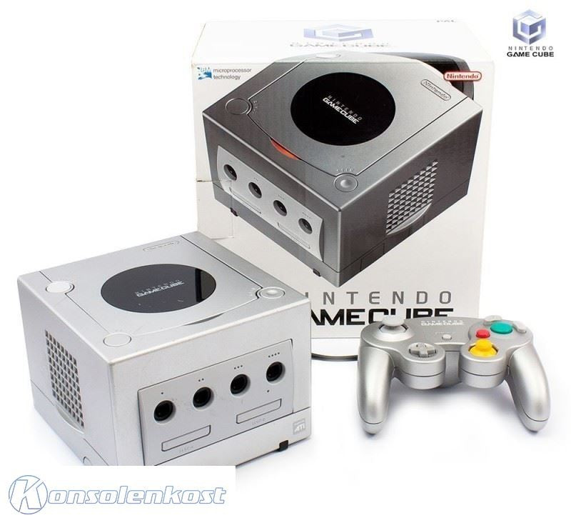 Konsole silber + Original Controller + Zubehör