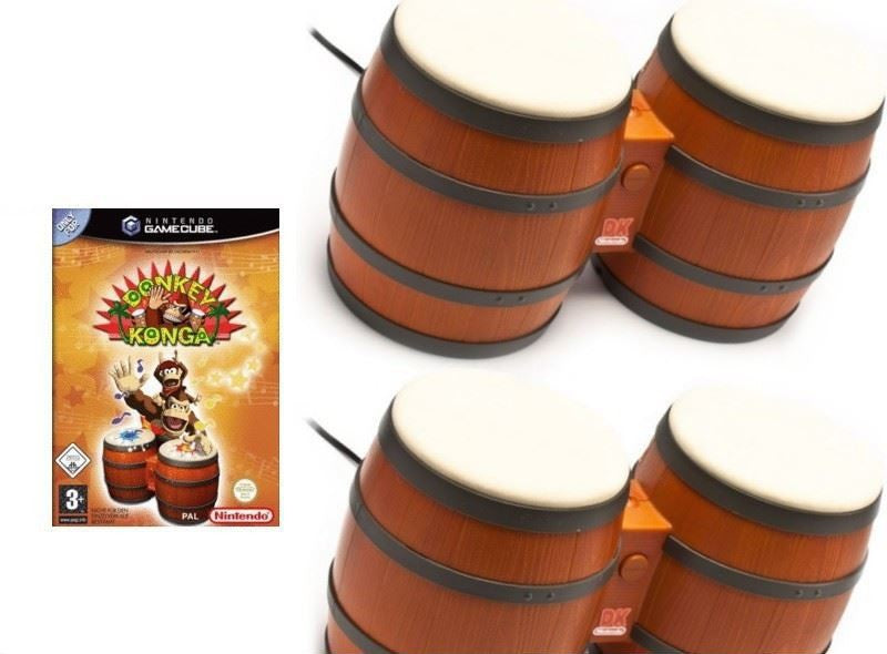 Donkey Konga + 2 Original Bongo Controller