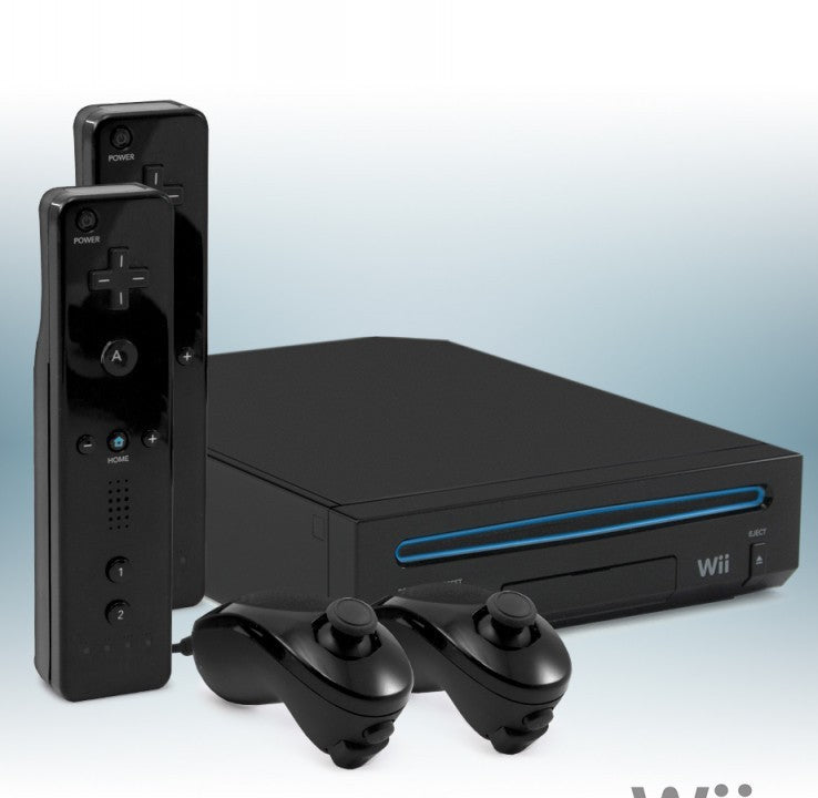 Konsole RVL-101 schwarz + 2 Remotes + Zubehör