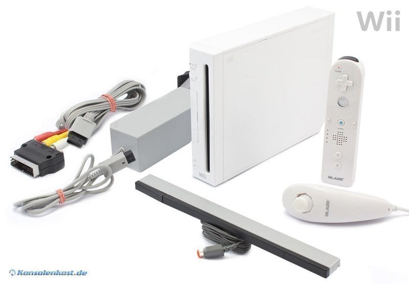MegaSet: Konsole + 5 Spiele + Remote + Zubehör weiß