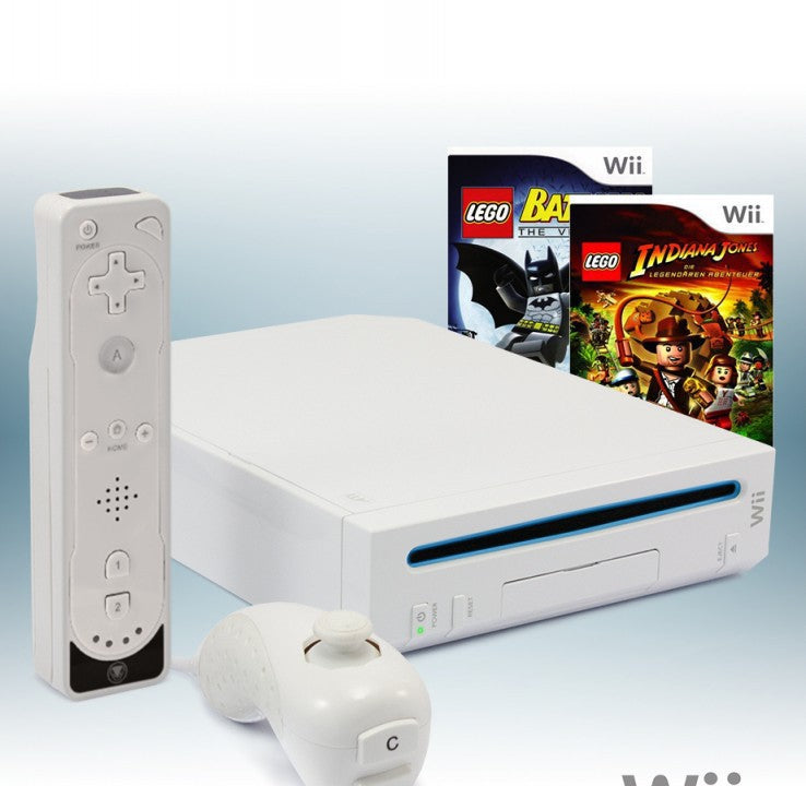 Konsole - Game Bundle weiß + LEGO Indiana Jones + LEGO Batman + Remote + Zubehör
