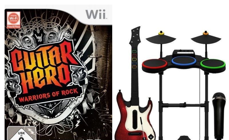 Guitar Hero: Warriors of Rock Band Pack + Spiel + Schlagzeug + Gitarre + Mikrofon