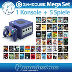 Konsole lila + 5 Spiele + Controller