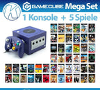 Konsole lila + 5 Spiele + Controller