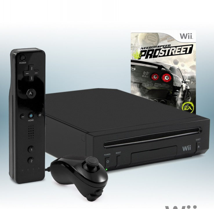 Konsole schwarz + Need for Speed: ProStreet + Remote + Zubehör