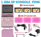 MegaSet Konsole GBA SP + 3 Gratis Spiele + Zubehör Set + Netzteil Pink/Rosa