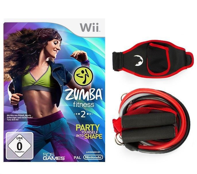 Zumba Mega Set 2: Zumba Fitness 2 + Fitness Band + Fitness Gürtel