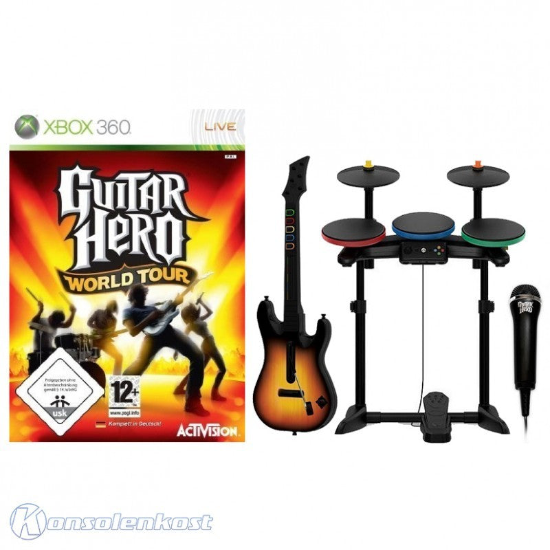 Guitar Hero: World Tour Band Pack + Spiel, Schlagzeug, Gitarre & Mikrofon