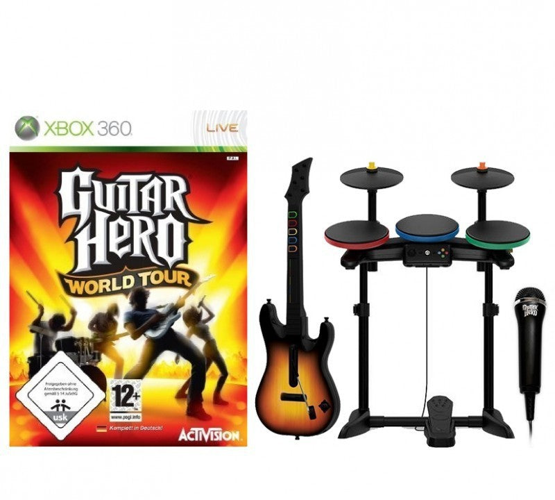 Guitar Hero: World Tour Band Pack + Spiel, Schlagzeug, Gitarre & Mikrofon