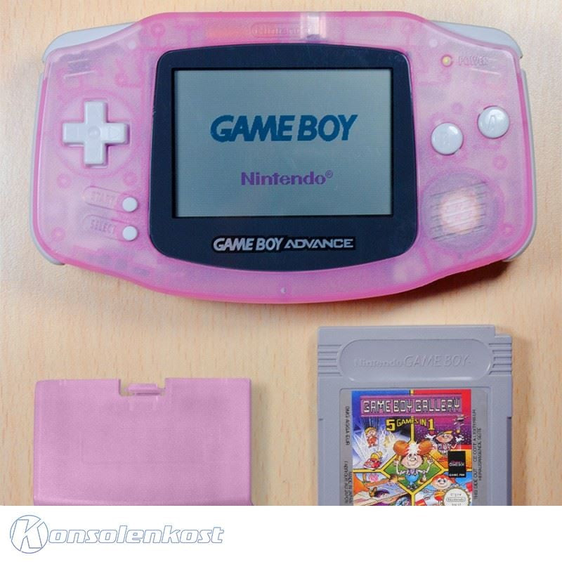 Konsole pink - rosa / Clear Red + Spiel GB Gallery 5in1