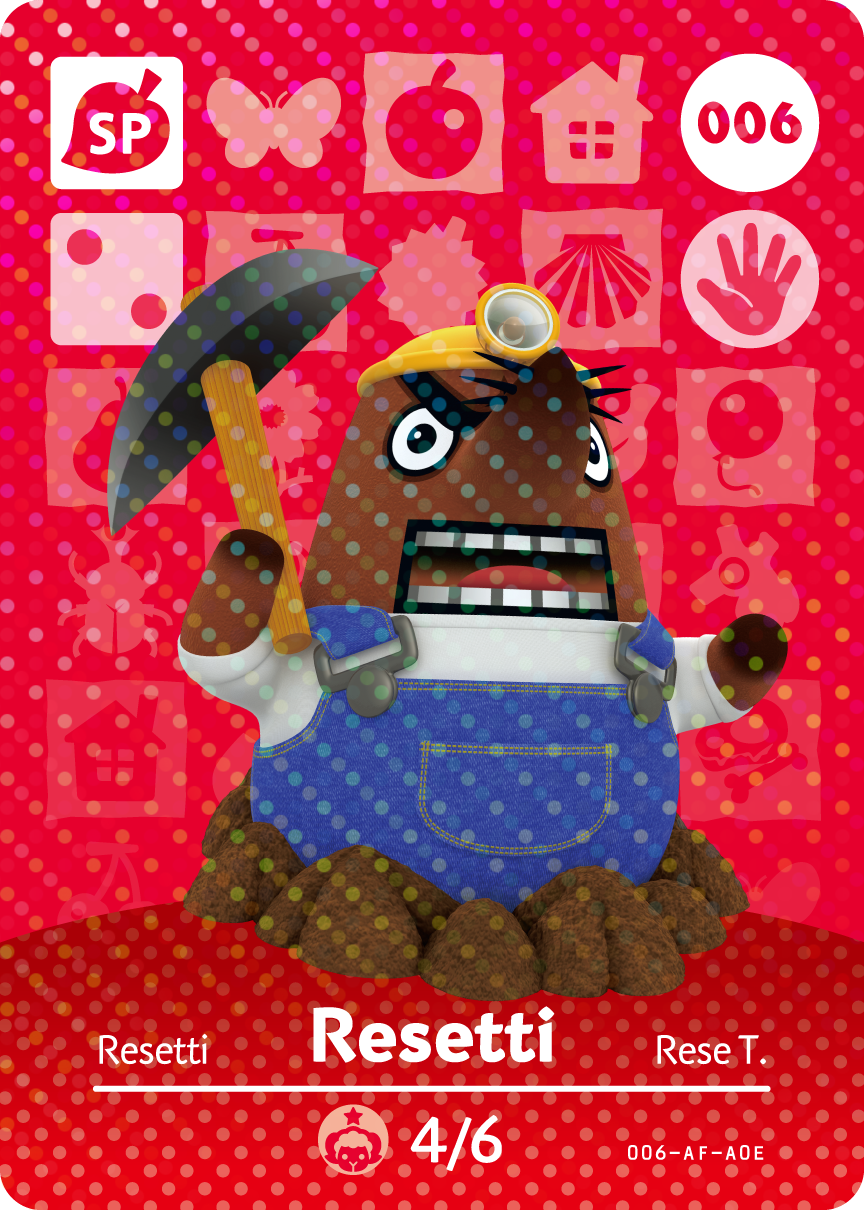 Animal Crossing Collection Karte: Resetti