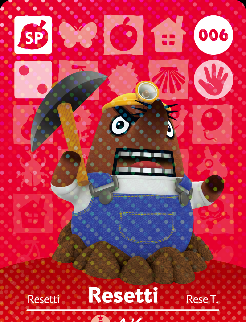 Animal Crossing Collection Karte: Resetti