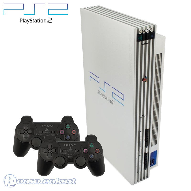 MegaSet: Konsole + 10 Spiele + 2 Original Controller + Zubehör silber