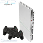 MegaSet: Konsole Slim + 10 Spiele + 2 Original Controller + Zubehör silber