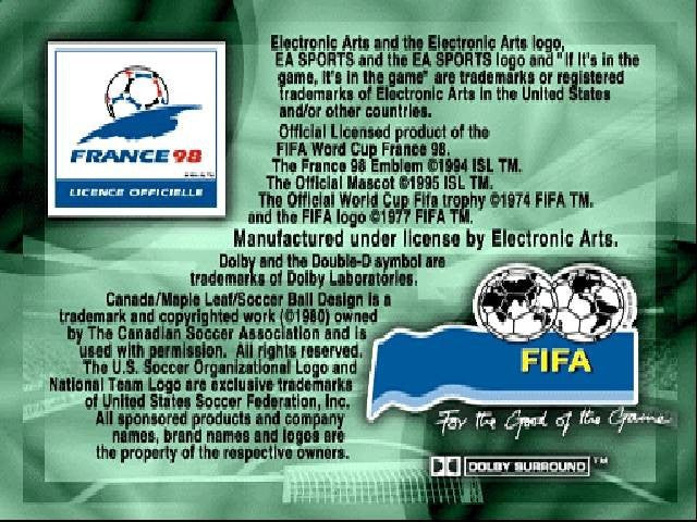 FIFA: Road to World Cup 98 - World Cup e no Michi (JP)