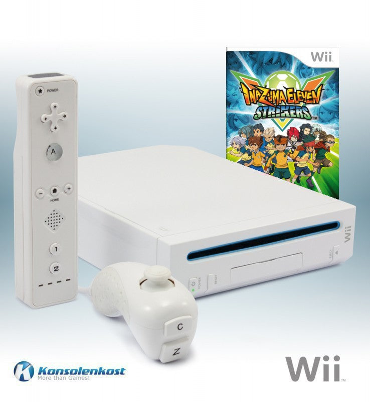 Konsole weiß + Inazuma Eleven Pack + Original Remote Plus + Zubehör