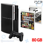 Konsole FAT 80GB schwarz + GTA4 + Grant Turismo 5: Prologue + Original Controller