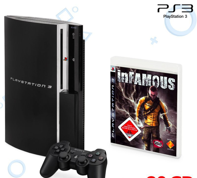 Konsole FAT 80GB schwarz + inFamous + Original Controller