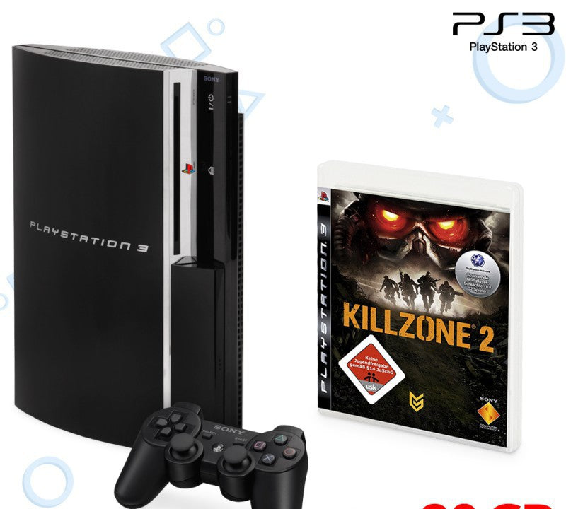 Konsole FAT 80GB schwarz + Killzone 2 + Original Controller