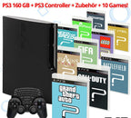 Mega Set: Konsole 160GB schwarz + 10 Top Spiele + Original Controller