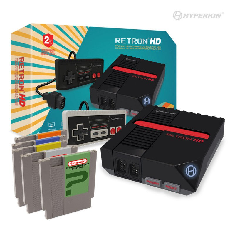 RetroN 1 HD Konsole + 2 Controller + 5 Spiele Schwarz [Hyperkin] [NEU & OVP)