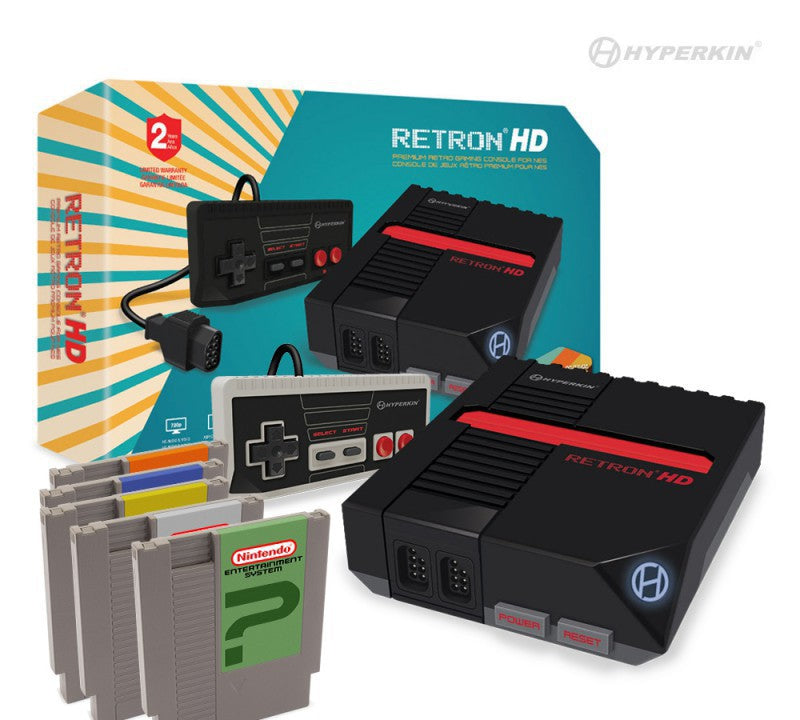 RetroN 1 HD Konsole + 2 Controller + 5 Spiele Schwarz [Hyperkin] [NEU & OVP)