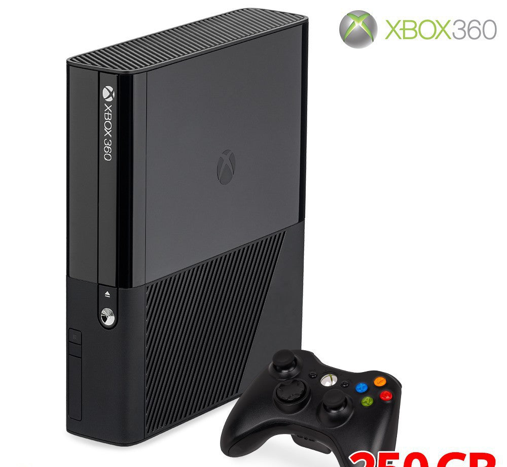 Konsole E 250GB schwarz + Original Controller + Zubehör
