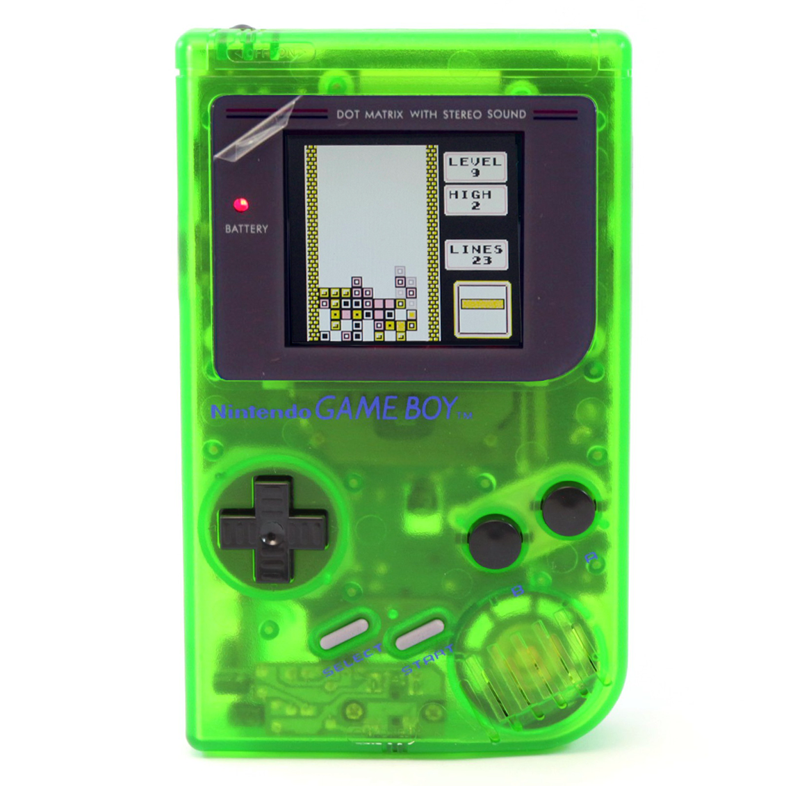 Konsole Classic DMG-01 grün-transp. IPS V5 LCD Display Mod