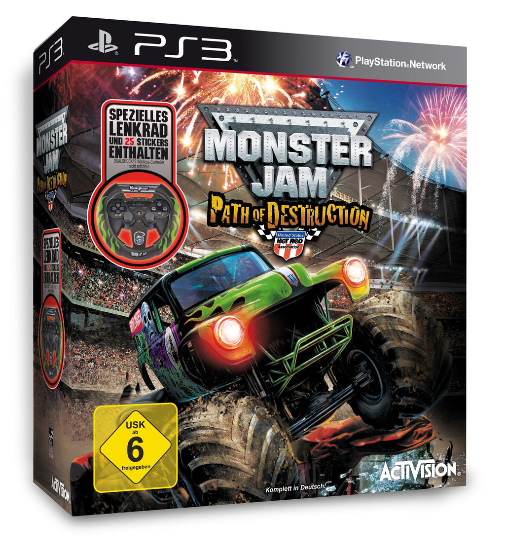 Monster Jam: Pfad der Zerstörung + Lenkrad (DE) — Big Box