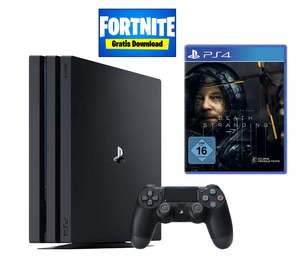 Konsole Pro 1TB schwarz + Death Stranding + Fortnite DL + Original Controller
