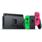 Konsole Neon-Grün/Neon-Pink + Dock + HDMI Kabel + Grip + Netzteil