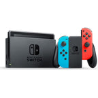 Konsole Neon-Blau/Neon-Rot + Dock + HDMI Kabel + Grip + Netzteil