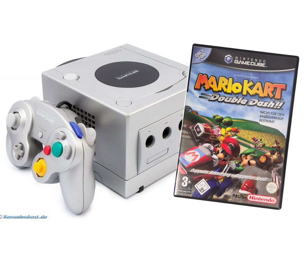 Konsole silber Mario Kart Platinum Pak + Spiel + Orginal Controller