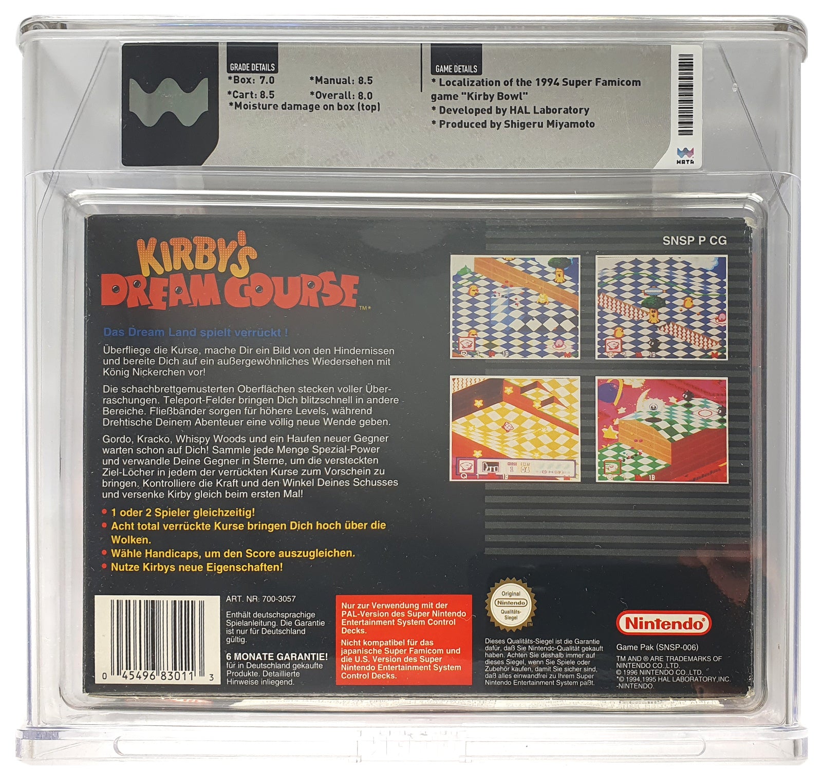 Kirby's Dream Course WATA Grading CIB 8.0 (DE) · Sammlerstück