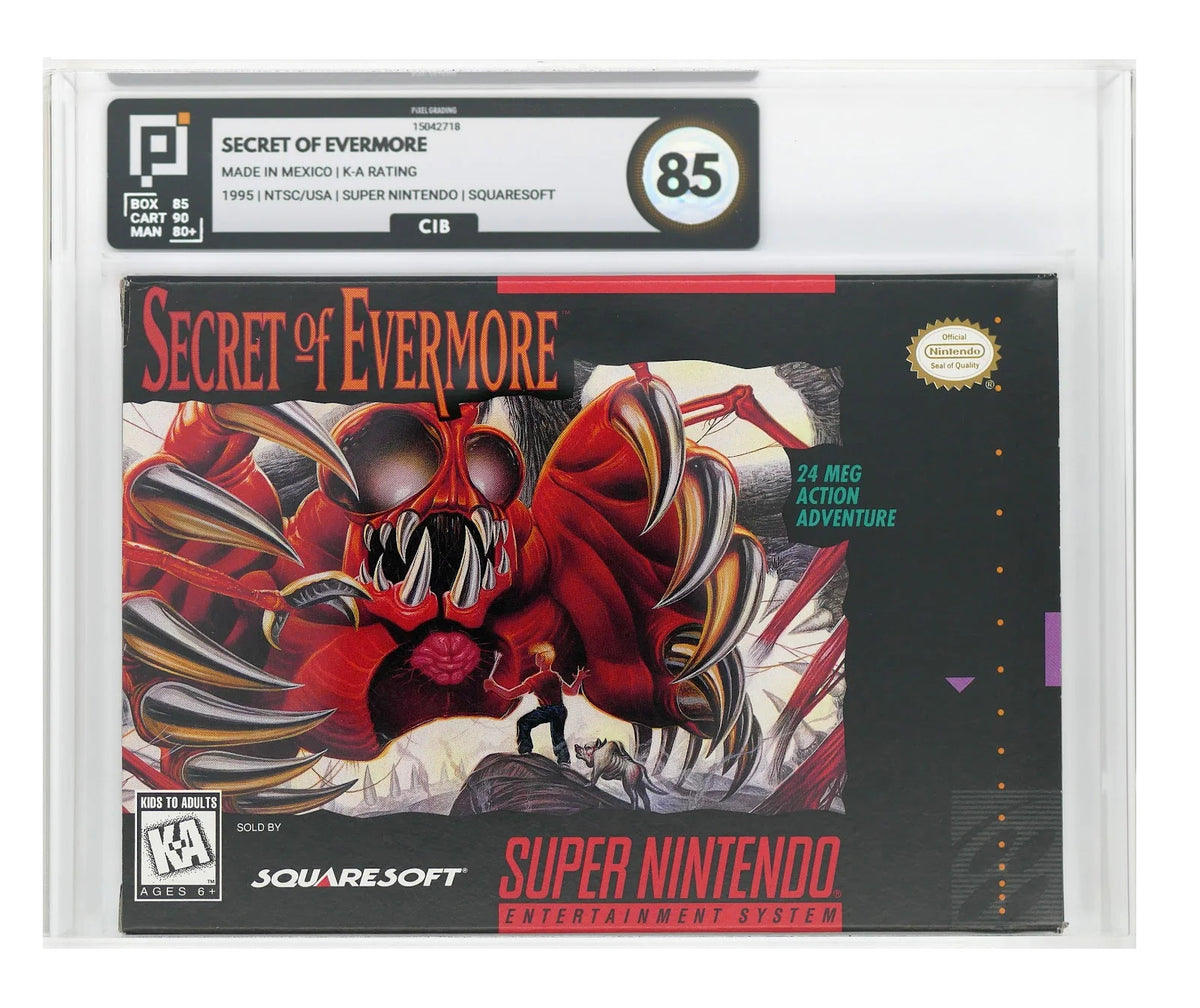 Secret of Evermore Pixel Grading CIB 85 (US) · Sammlerstück