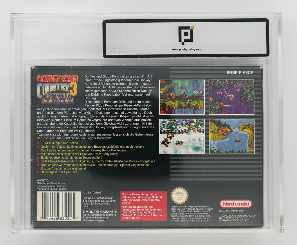 Donkey Kong Country 3: Dixie Kong's Double Trouble Pixel Grading CIB 75+ (DE) · Sammlerstück