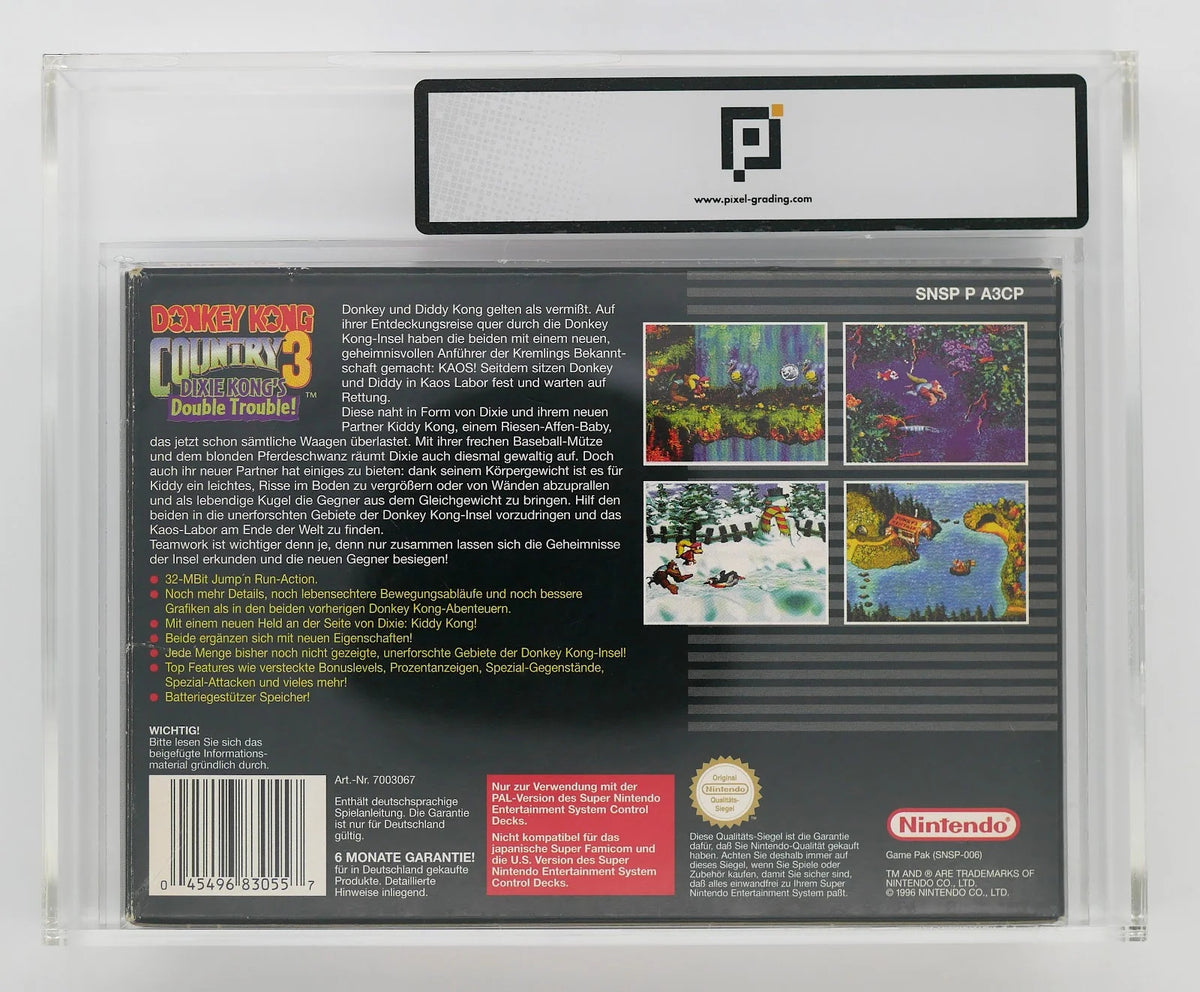 Donkey Kong Country 3: Dixie Kong's Double Trouble Pixel Grading CIB 75+ (DE) · Sammlerstück