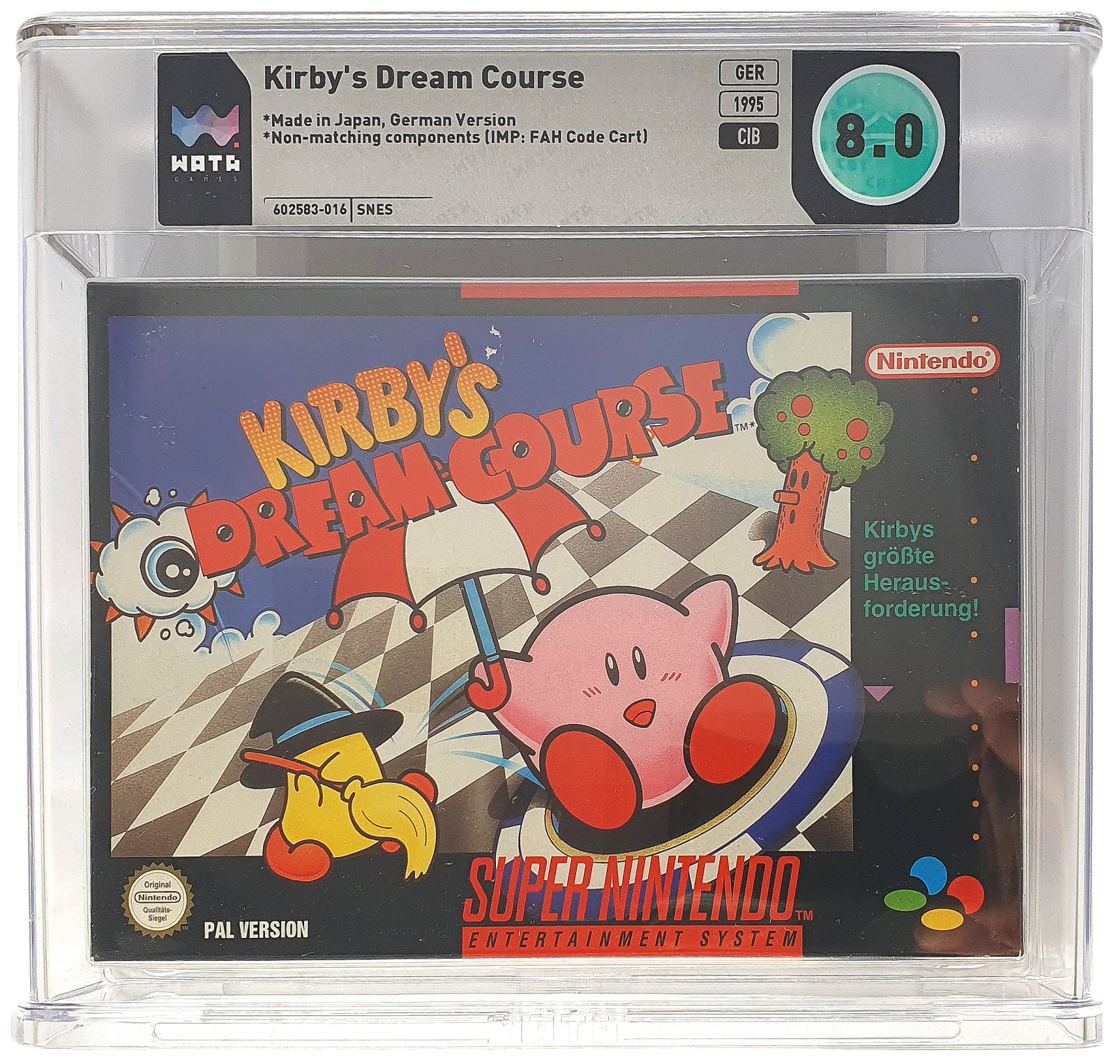Kirby's Dream Course WATA Grading CIB 8.0 (DE) · Sammlerstück