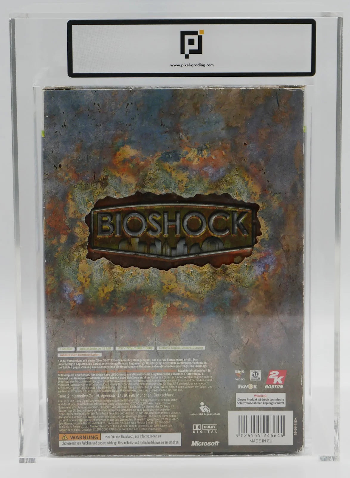 BioShock Collector's Edition Pixel Grading CIB 80 (DE) — Big Box · Sammlerstück
