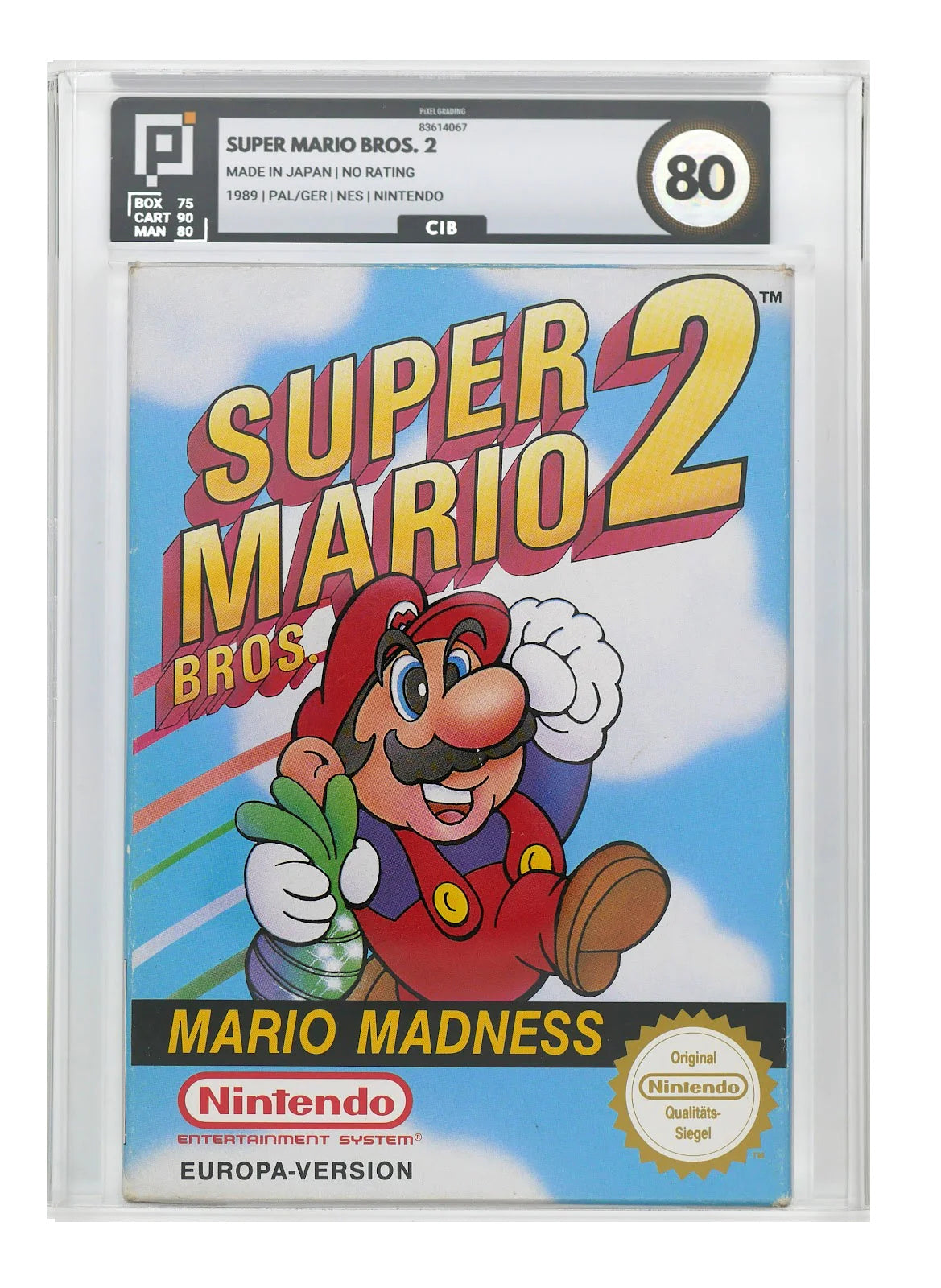 Super Mario Bros. 2 Pixel Grading CIB 80 (DE) · Sammlerstück