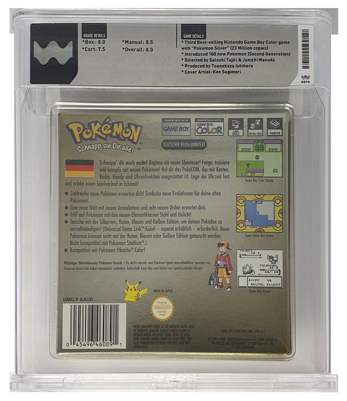 Pokemon Goldene Edition #WATA Grading CIB 8.0 #602583-021 (DE) · Sammlerstück