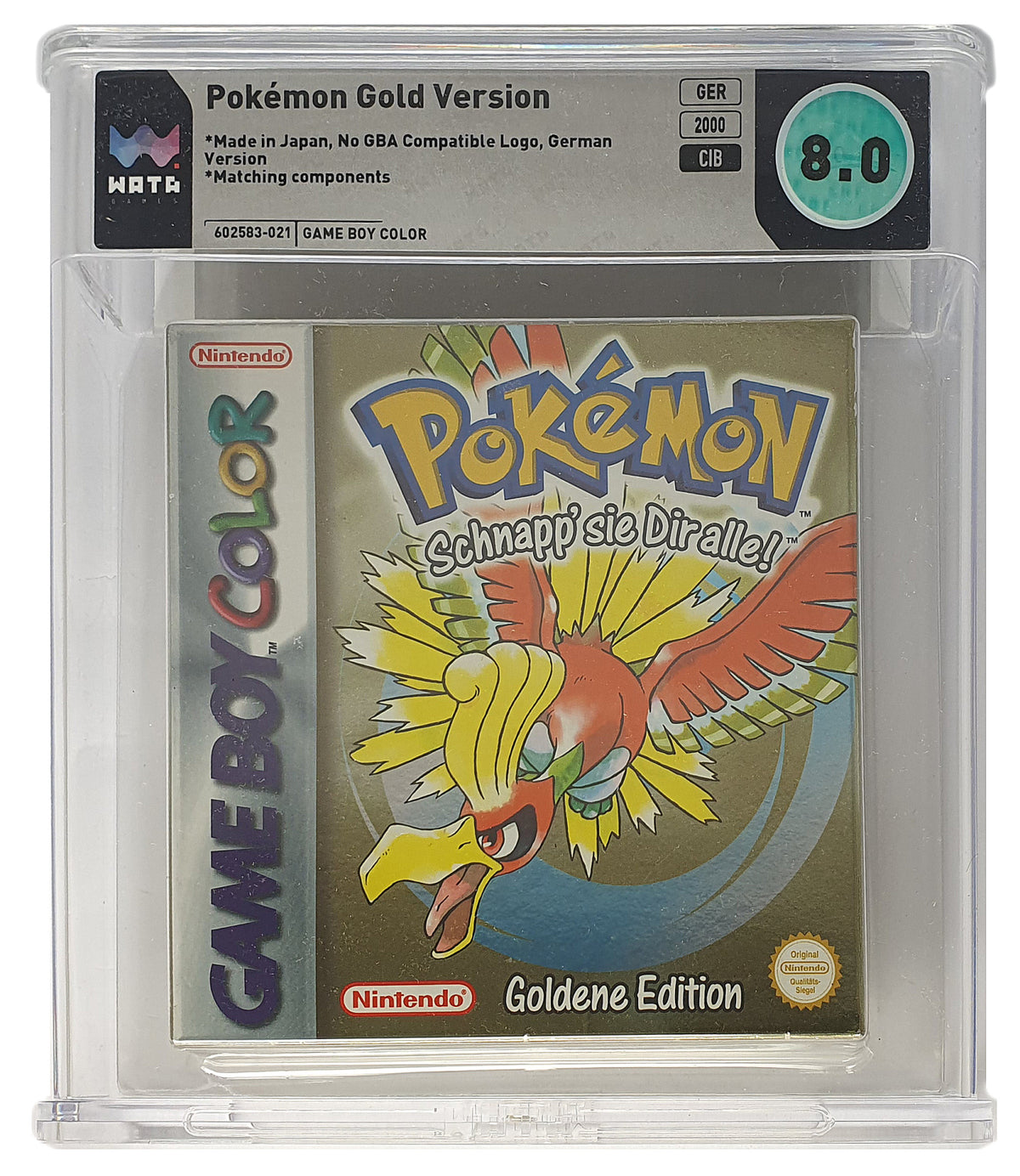 Pokemon Goldene Edition #WATA Grading CIB 8.0 #602583-021 (DE) · Sammlerstück