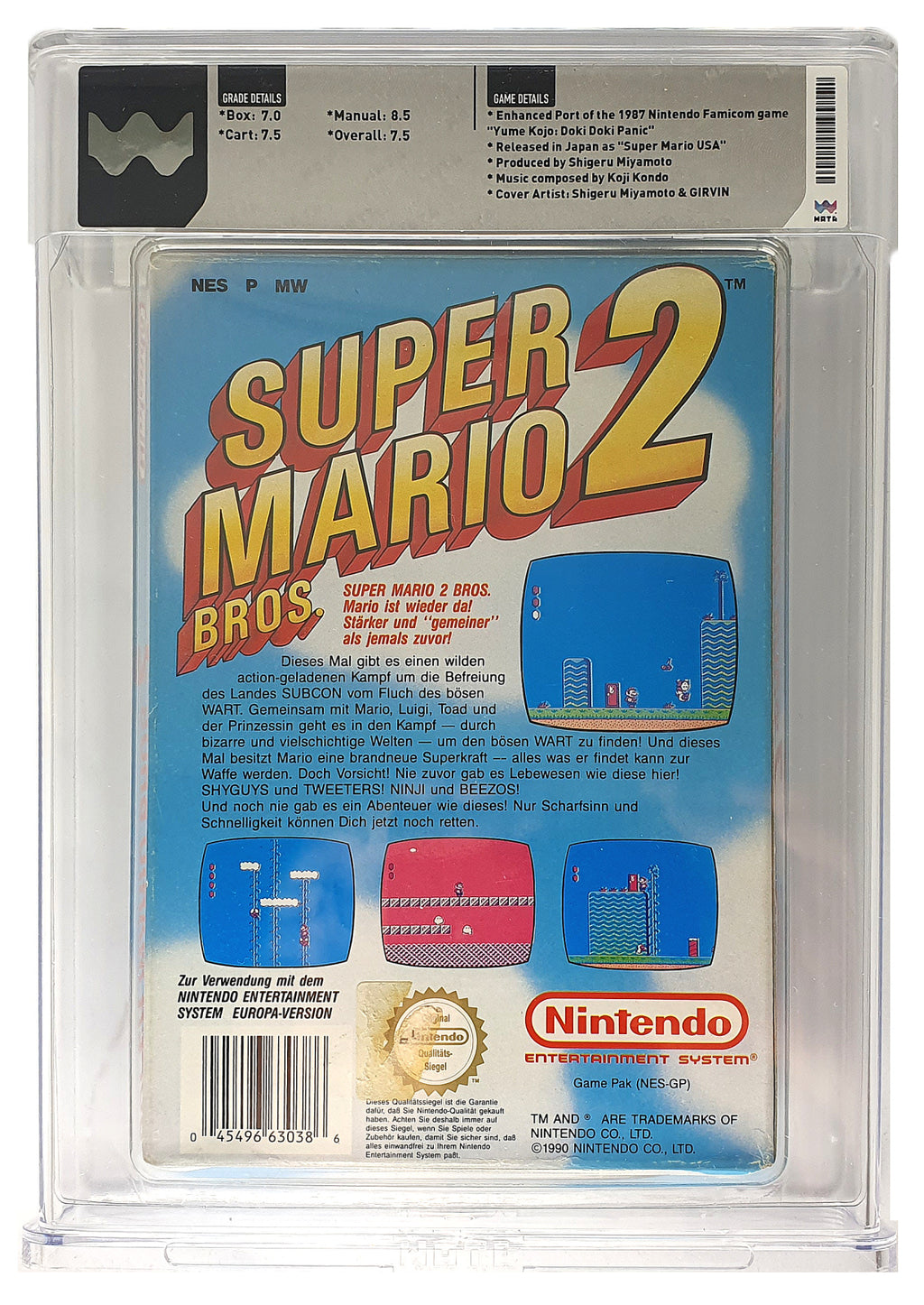 Super Mario Bros. 2 WATA Grading CIB 7.5 (DE) · Sammlerstück