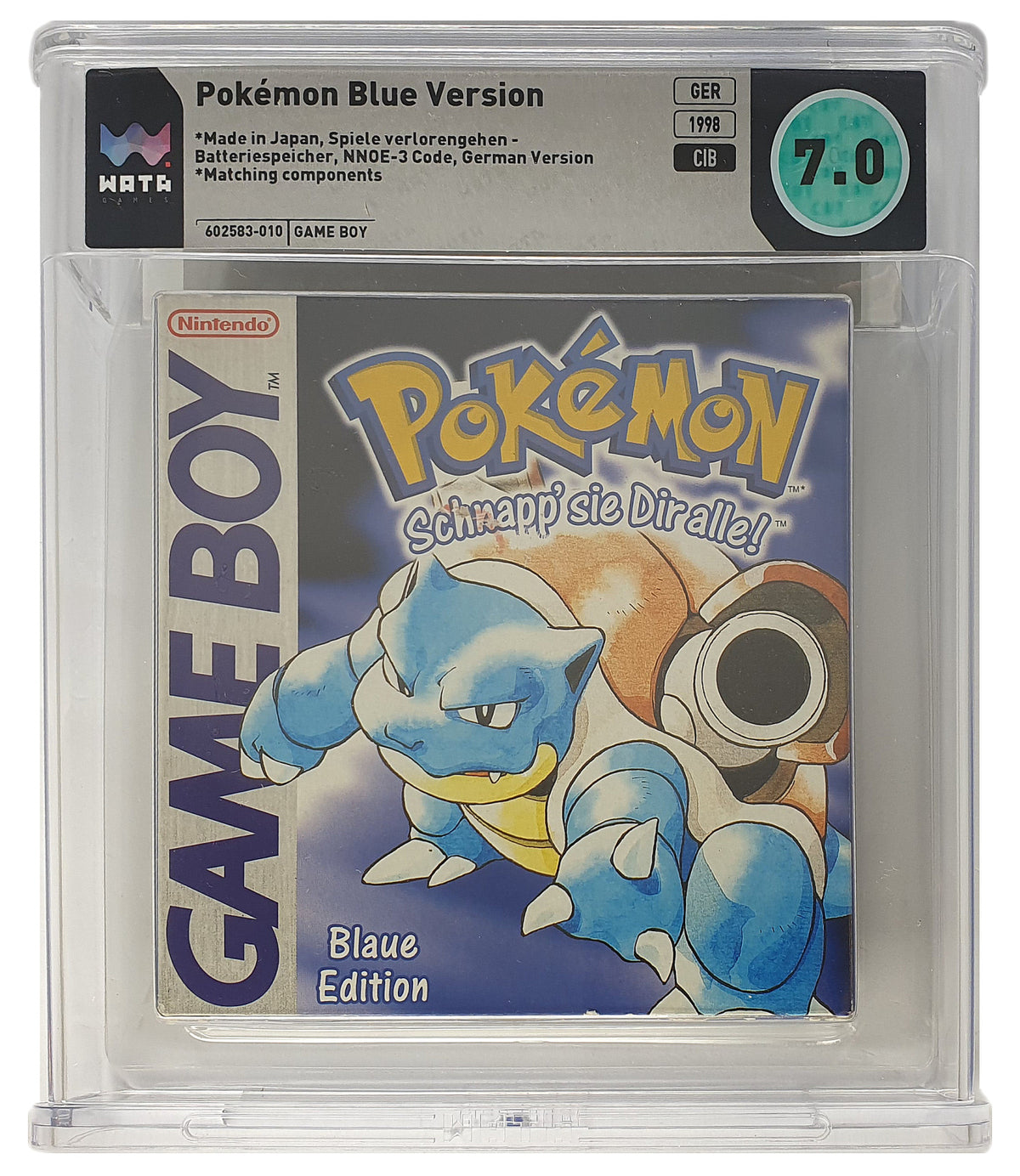 Pokemon Blaue Edition WATA Grading CIB 7.0 (DE) · Sammlerstück