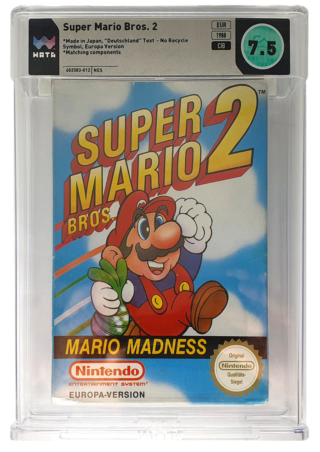 Super Mario Bros. 2 WATA Grading CIB 7.5 (DE) · Sammlerstück