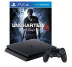 Konsole Slim 500GB schwarz + Uncharted 4 + Original Controller