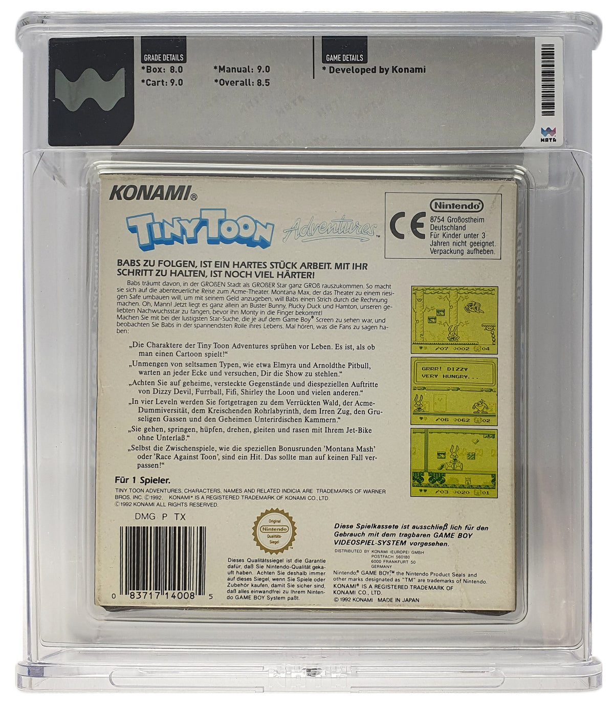 Tiny Toon Adventures: Babs' Big Break WATA Grading CIB 8.5 (DE) · Sammlerstück