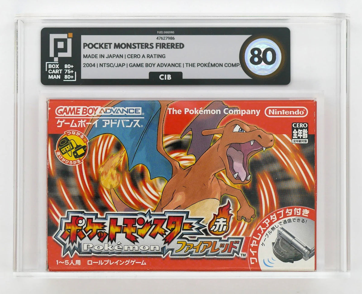 Pocket Monsters FireRed / Pokemon Feuerrote Edition Pixel Grading CIB 80 (JP) · Sammlerstück